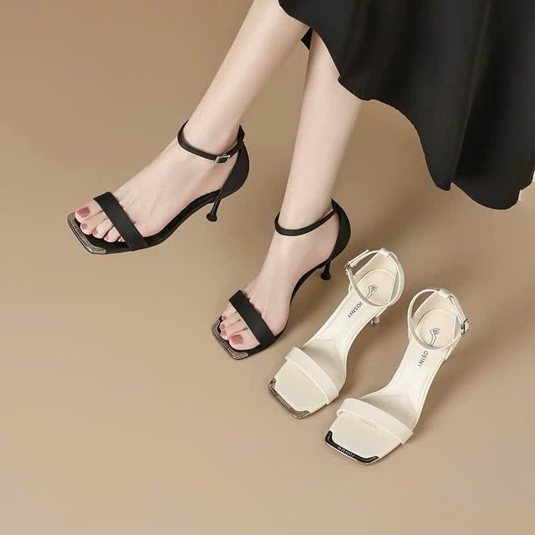  Giày Sandal Cao Gót 8 Phân Mũi Bọc Kim Loại Cao Cấp 5628 