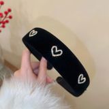  Bờm tóc nhung đính đá trái tim - H-BOM174 