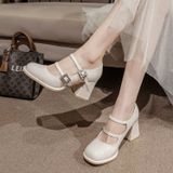  Giày Mary Jane Cao Gót 7 Phân Da Bóng Cao Cấp 636-10 