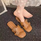  Dép Quai Ngang Da Lì Đế Bệt Cao Cấp 1819-5 