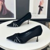  Giày Cao Gót Nữ Nơ Xoắn Đính Đá Cao Cấp 1165-3 