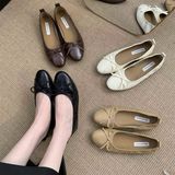  {Form Chuẩn} Giày Búp Bê Bệt Phối Nơ Da Lì Cao Cấp VN1989 