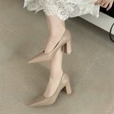  Giày Cao Gót 6 Phân  DA Lì Cao Cấp A666-1A 