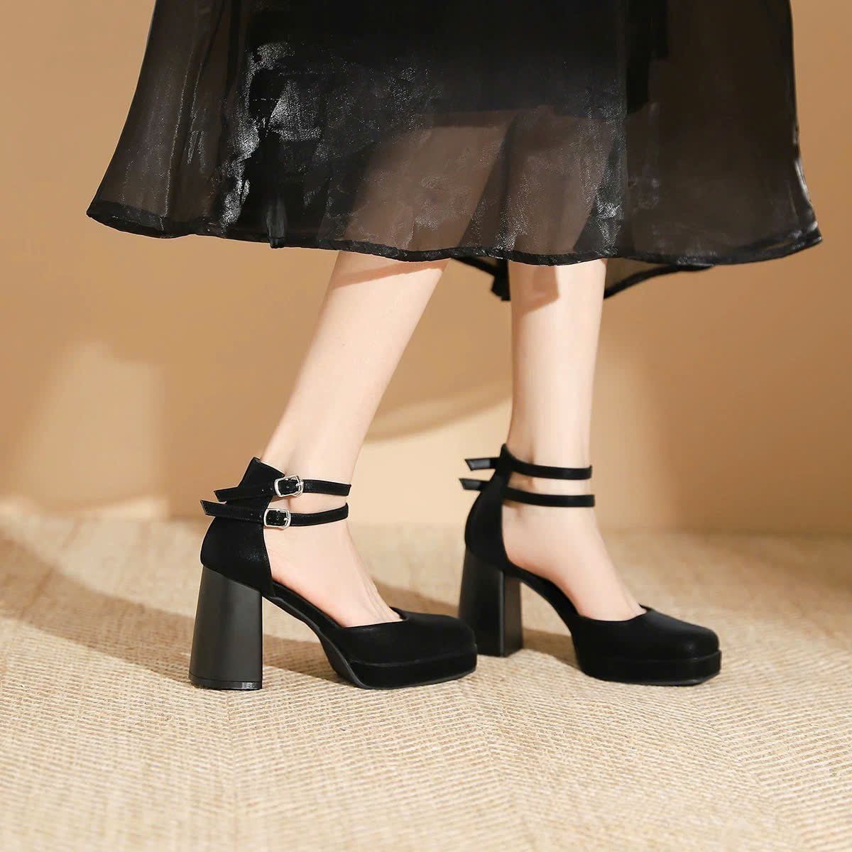  {Form Chuẩn} Giày Cao Gót 9 Phân Đế Đúp 2 Phân Da Lì VN112 