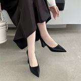  Giày Cao Gót 6 Phân  DA Lì Cao Cấp A666-1A 