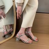  Giày Sandal Cao Gót 5 Phân Gót Trong Đính Đá Cao Cấp 819-50 