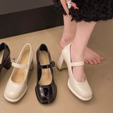  Giày Mary Jane Cao Gót 7 Phân Da Bóng Cao Cấp 09-922 