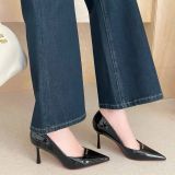  Giày Cao Gót 8 Phân Da Bóng Cao Cấp 528-51 