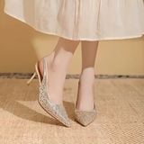  Giày Cao Gót 8 Phân Phối Lưới Đính Đá Cao Cấp  556-25 