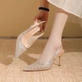  Giày Cao Gót 8 Phân Phối Lưới Đính Đá Cao Cấp  556-25 