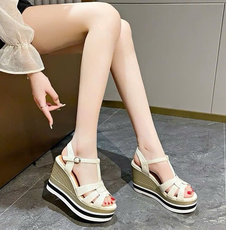 Giày Sandal Đế Xuồng Cao Su Đúc 9 Phân  Siêu Êm 31010-1 