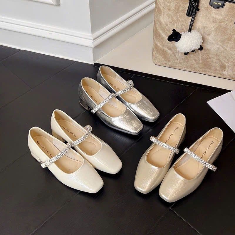  Giày Búp Bê Mary Jane Đính Đá cao Cấp P125-23 