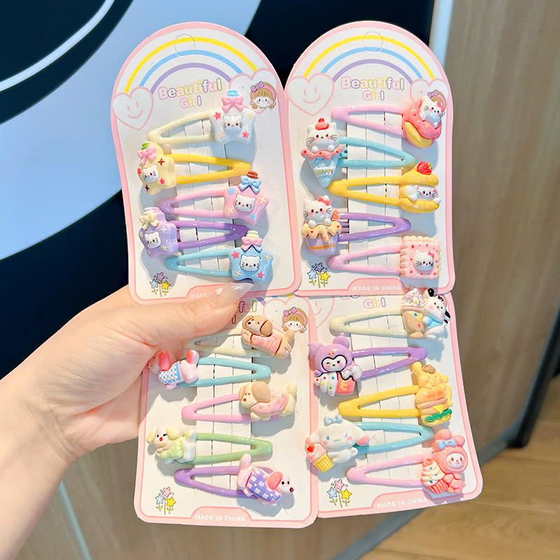  Set 5 kẹp tóc mái gắn charm hoạt hình - SETK-228 