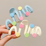  Kẹp tóc bản dài chữ M gắn charm mặt cười - KT16 