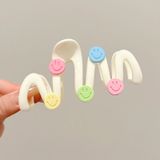  Kẹp tóc bản dài chữ M gắn charm mặt cười - KT16 