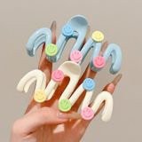  Kẹp tóc bản dài chữ M gắn charm mặt cười - KT16 