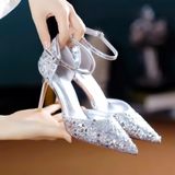  Giày Cao Gót 9 Phân Đính Kim Sa khoét Eo sang trọng 8777 