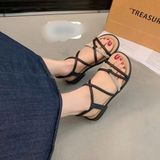  Giày Sandal 3 phân Dây Mảnh Đính Đá Cao Cấp 9528 
