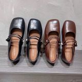  Giày Búp Bê Da Lì Đế Bệt 1825-3 VNXK form chuẩn 