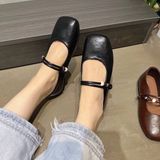  Giày Búp Bê Da Lì Đế Bệt 1825-3 VNXK form chuẩn 