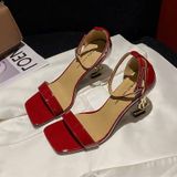  Giày Sandal Cao Gót 9 Phân Da Bóng Cao Cấp XG782-10 
