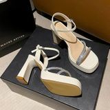  Giày Sandal Cao Gót 10 Phân Đế Đúp 3 Phân Da Bóng Đính Đá Cao Cấp HS1788 