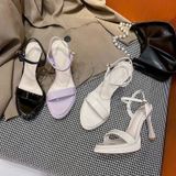  Giày Sandal Cao Gót 9 Phân Đế Đúp 3 Phân Da Bóng Cao Cấp A2211-06 