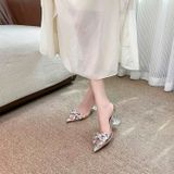  Giày Sandal Cao Gót 8 Phân Quai trong Phối Nơ Đá Cao Cấp G8-51 