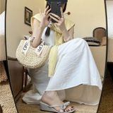  Dép Cao Gót 5 Phân Da Bóng Quai Lụa Phối Nơ 710-2 