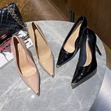  Giày Cao Gót 10 Phân Da Bóng Bọc Mũi Cao Cấp 539-18 