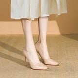  Giày Cao Gót 10 Phân Da Bóng Bọc Mũi Cao Cấp 539-18 