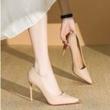  Giày Cao Gót 10 Phân Da Bóng Bọc Mũi Cao Cấp 539-18 