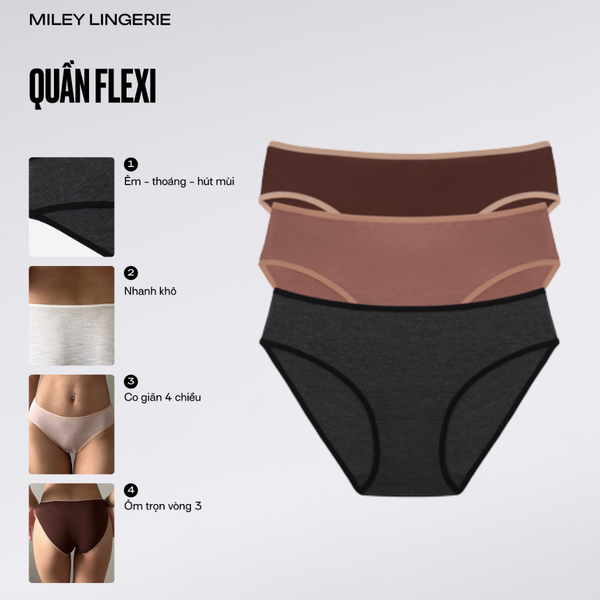 Combo 3 Quần Lót Nữ Cotton Flexi Miley Lingerie - Màu Ngẫu Nhiên