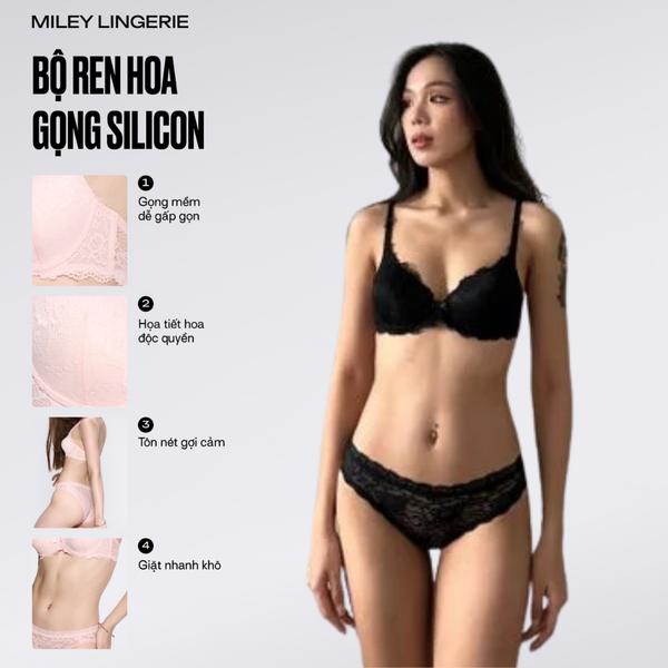 Bộ Đồ Lót Ren Không Gọng Comfort [BRL01005-FLS0103]