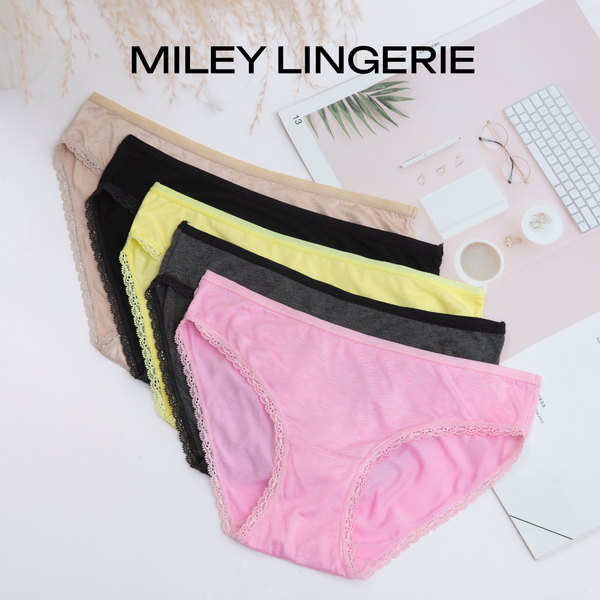 Combo 5 Quần Lót Modal Visco Phối Ren Basic- Miley Lingerie