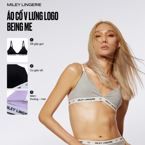 Áo Ngực Mút Mỏng Thời Trang Thể Thao Lưng Logo Chất Vải Cotton Thiên Nhiên BeingMe Miley Lingerie