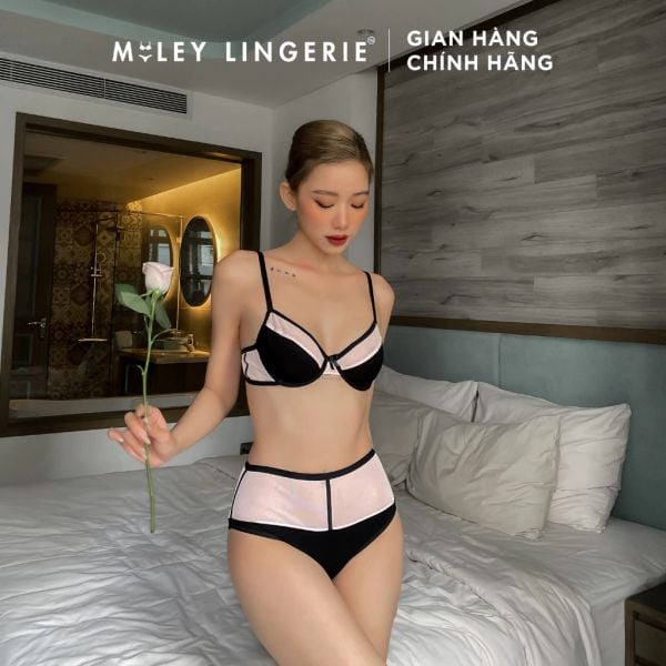 BỘ ĐỒ LÓT PHỐI LƯỚI SEXY CÓ GỌNG KHÔNG MÚT VẢI SỢI THIÊN NHIÊN CAO CẤP BAMBOO [BRB01002-FBM0105]