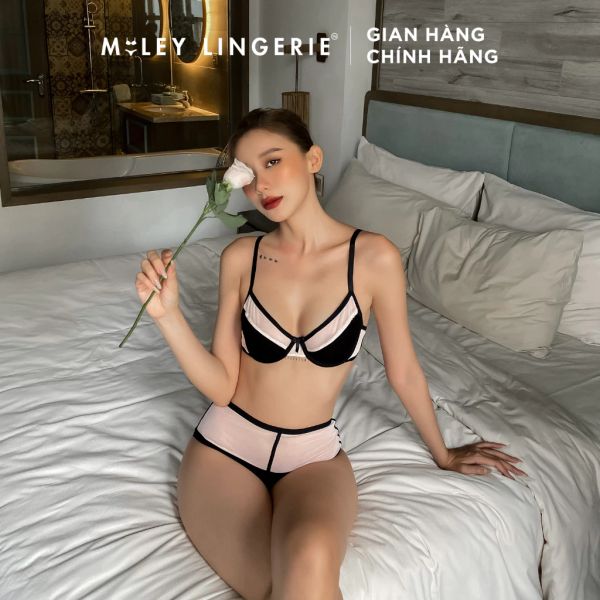 BỘ ĐỒ LÓT PHỐI LƯỚI SEXY CÓ GỌNG KHÔNG MÚT VẢI SỢI THIÊN NHIÊN CAO CẤP BAMBOO [BRB01002-FBM0105]