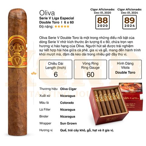 Cigar Oliva Serie V Liga Especial Double Toro - Xì Gà Chính Hãng