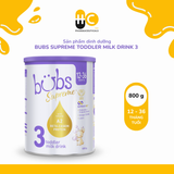  Sữa dinh dưỡng Bubs Supreme Toddler Milk Drink 3 dành cho trẻ từ 12-36 tháng tuổi 