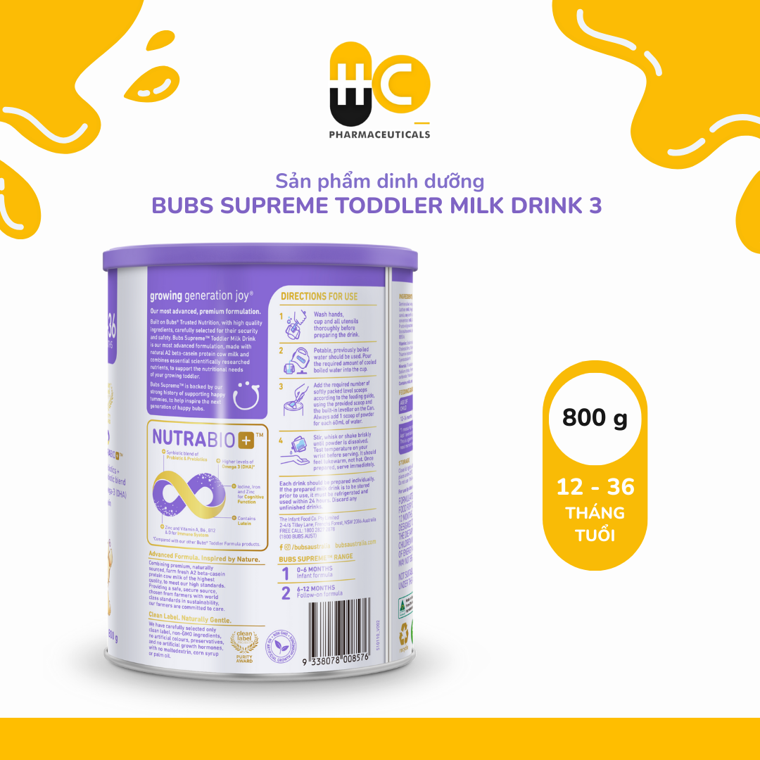 ミルク bubs Supreme 3 Toddler Milk Drink Bubs Supreme™ Toddler Drink Stage 3 | Best Nutrition for Toddler