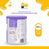  Sữa Bubs Supreme Junior Nutrition 800g dành cho bé từ 3 - 12 tuổi, nhập khẩu từ Úc 