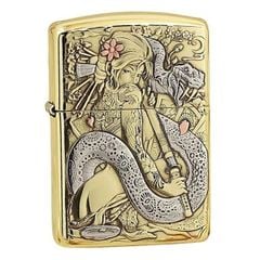 Zippo xuất Nhật Bản khắc 3D hình cô gái Nhật và con rắn