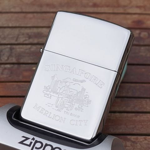 Zippo La mã chủ đề Merlion city Singapore năm 1992
