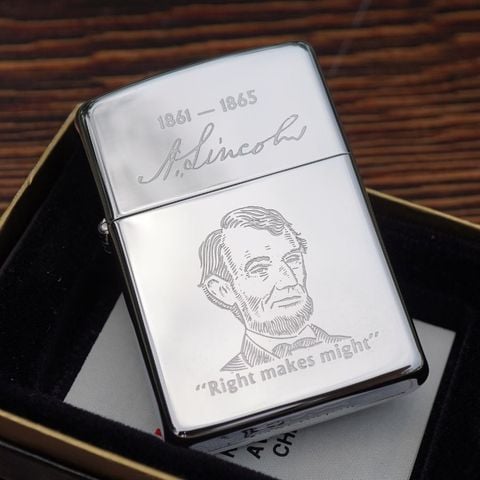 Bật lửa Zippo la mã 1989 chủ đề tổng thống Abraham Lincoln