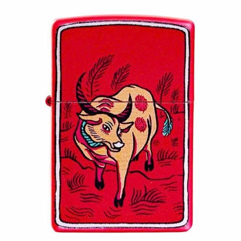 Bật lửa zippo chủ đề 12 con giáp tuổi trâu