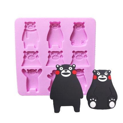 Khuôn silicon 9 gấu kumamon 4,3cm- 5,8cm ( CN292 )