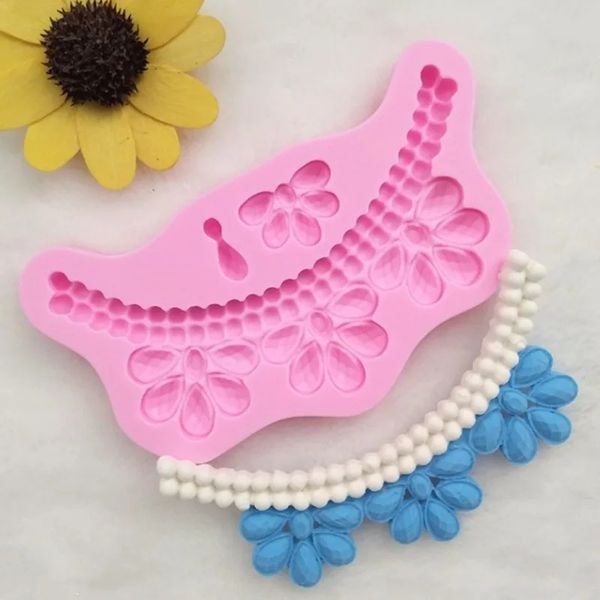 Khuôn silicon dây viền cài hoa dài 11,5cm ( TC471 )