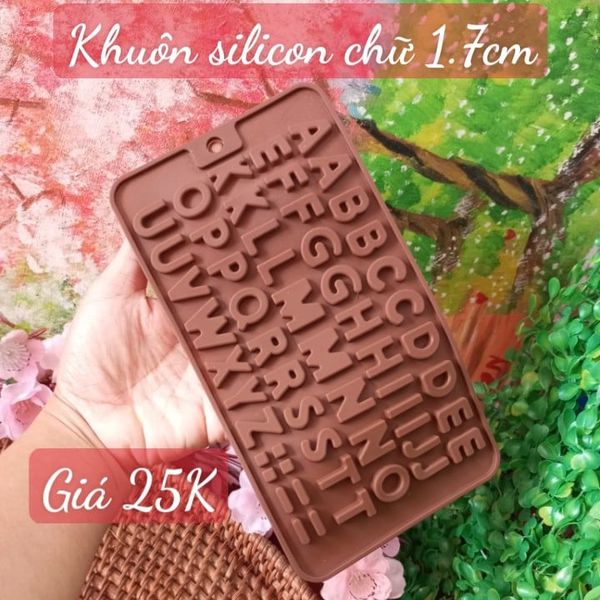 Khuôn silicon 26 chữ cái nâu cao 1,8cm ( SE615 )