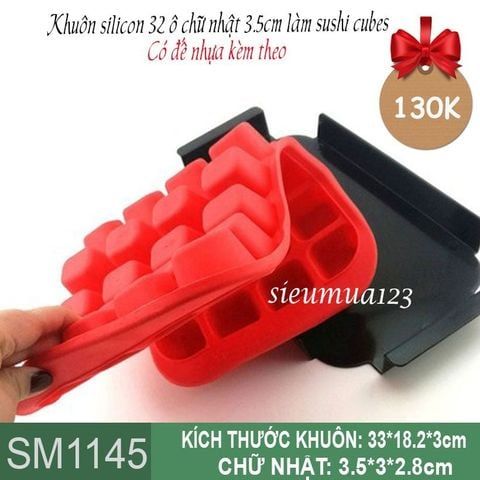Khuôn silicon 32 ô chữ nhật 3,5cm làm sushi cubes ( SM1145 )